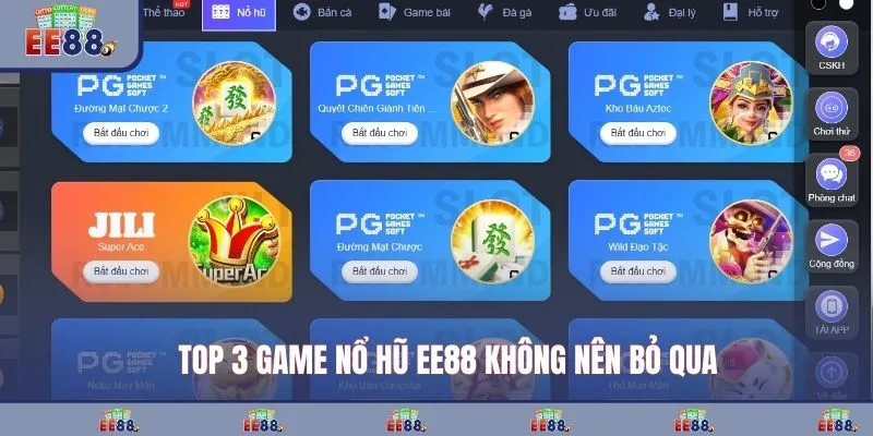 Top 3 game nổ hũ EE88 không nên bỏ qua